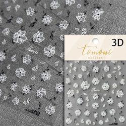 Gradient Halo Dyeing Dark Red Rose Flower Rhinestone Lace Bow Heart 3D Self Adhesive Nail Art Decoration Sticker Manicure Decals (ONLINE ORDER ONLY)
