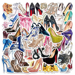 10/50Pcs Fashion Princess High Heels Graffiti Stickers Cartoon Decals Laptop Phone Diary Notebook Decoration Sticker for Girl (ONLINE ORDER ONLY)