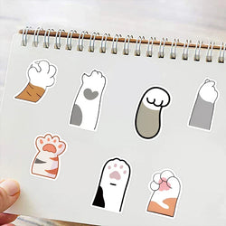 10/30/61PCS Cute Cat Paw PVC Sticker Aesthetic Children's Decoration Scrapbooking Korean Stationery School Supplies for Kids (Online Order Only)