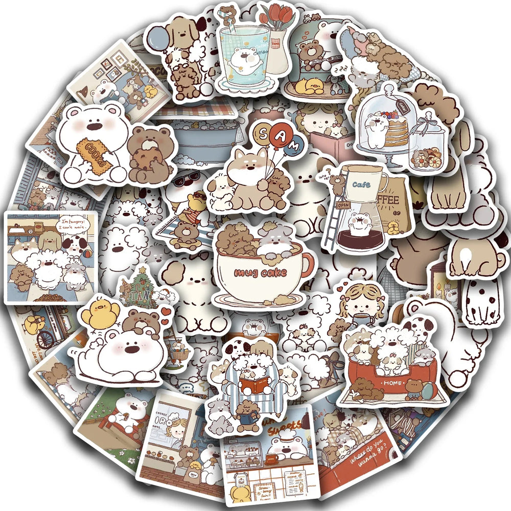 50pcs Cute Cartoon Miiiiichan Stickers Animals Anime For Laptop Water Bottle Luggage Notebook Waterproof Graffiti Vinyl Decals (Online Order Only)
