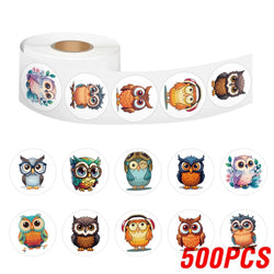 100-500pcs Cute owl Sticker Animals Sticker for Kids Classic Toy Decoration School Teacher Supplies Encouragement Sticker (ONLINE ORDER ONLY)