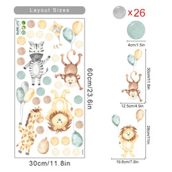 Boho Giraffe Lion Watercolor Wall Stickers Nursery Decor (ONLINE ORDER ONLY)