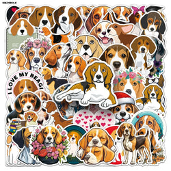 Beagle Dog Stickers Pack - Cute Animal Decals for Laptop, Luggage, Skateboard, Kids (Online Order Only)