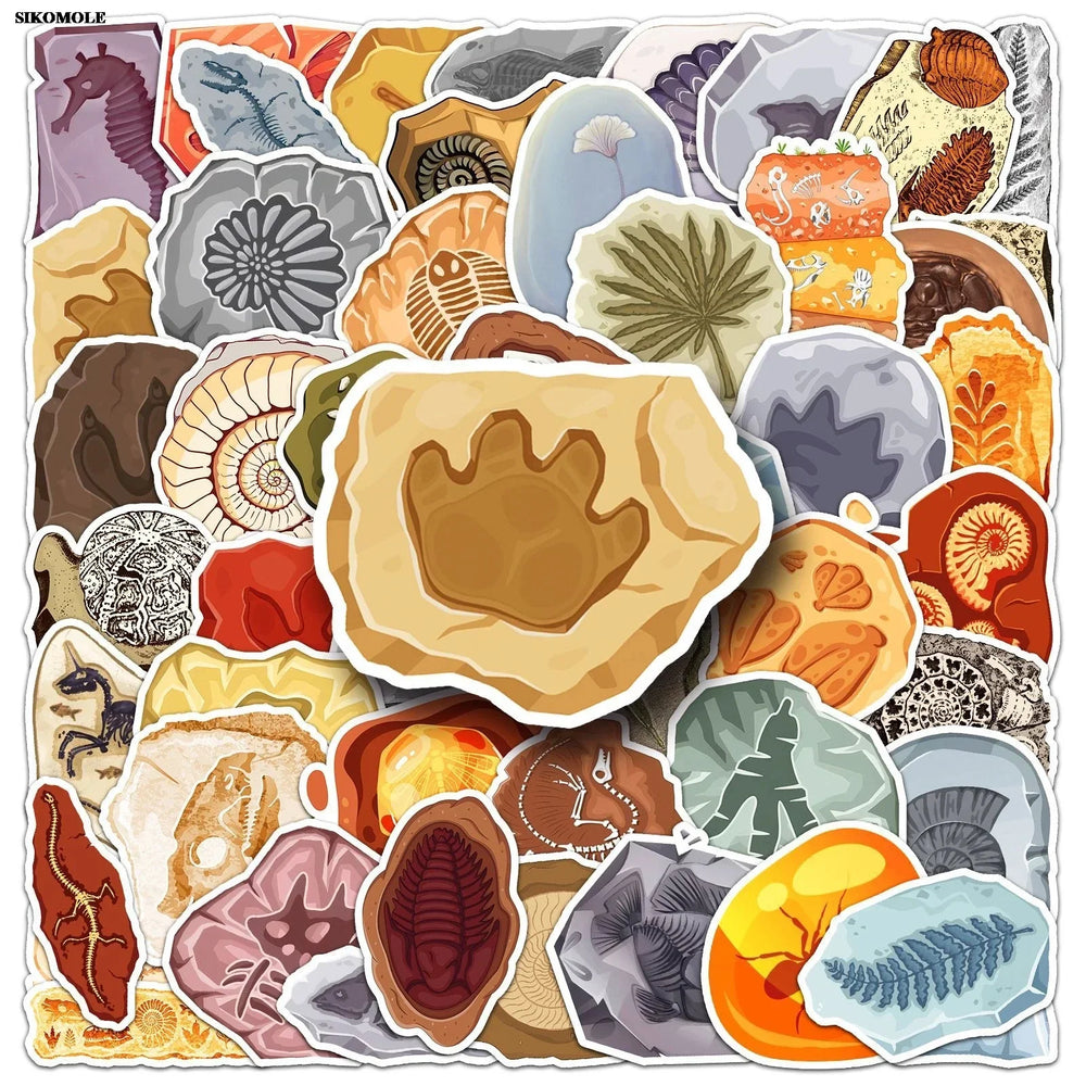 Dinosaur Fossil Skeleton Stickers for Laptop, Luggage, Notebook - 10/30/50pcs (Online Order Only)