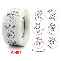 100-500 Pcs New Cartoon Animals Stickers Sealing Labels for Teacher Kids Child Stationery Thank You Business Inch 2.5cm Kawaii (ONLINE ORDER ONLY)