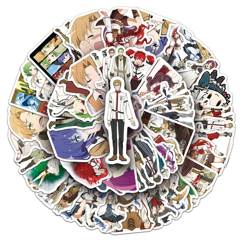 Mushoku Tensei Jobless Reincarnation Stickers Pack - Anime Cartoon Decoration for Fridge, Luggage, Laptop, Phone (Online Order Only)