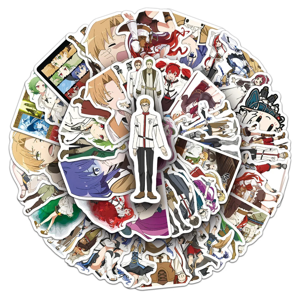 Mushoku Tensei Jobless Reincarnation Stickers Pack - Anime Cartoon Decoration for Fridge, Luggage, Laptop, Phone (Online Order Only)
