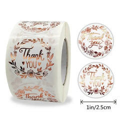 500 PCs Thank You Stickers, Monogrammed Floral Pattern Label Stickers, Thanksgiving Gift Stickers, Sticker Labels (Online Order Only)