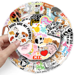 Pets Stickers Pack: Dog Cat Animal Decals for Luggage, Laptop, Guitar, Car, Bike, Skateboard (Online Order Only)