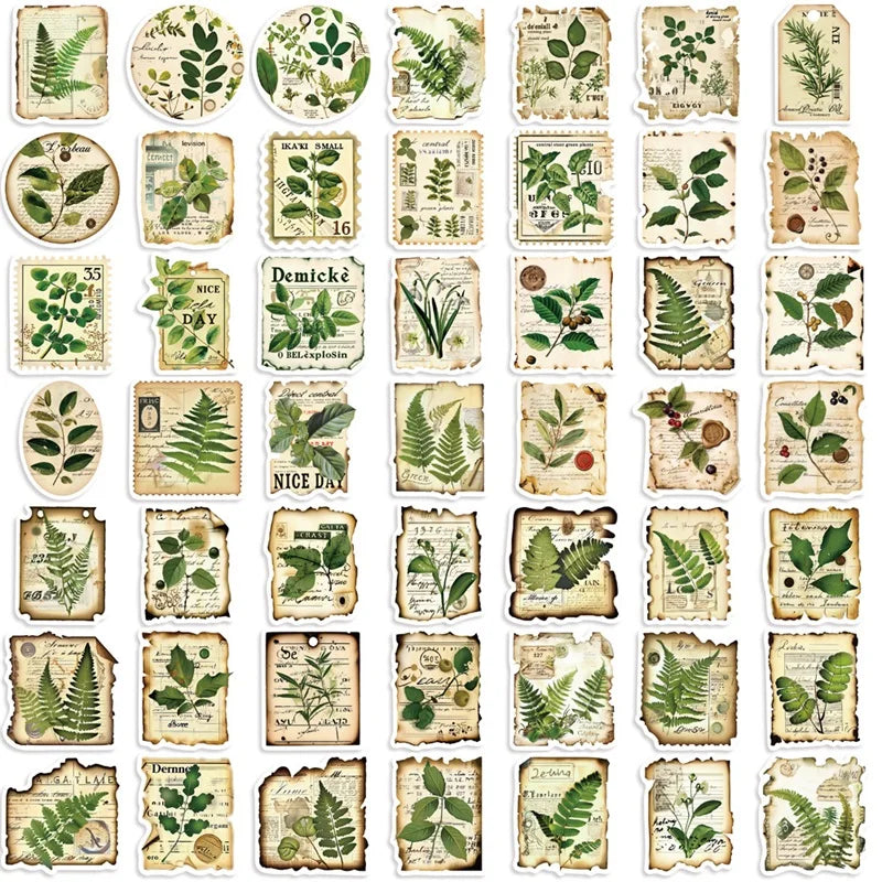 10/30/50PCS Green Plants PVC Sticker Aesthetic Decoration Scrapbooking Korean Stationery Hand Accounting Supplies for Kids (ONLINE ORDER ONLY)