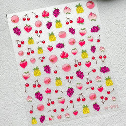Carambola Grape Honey Peach Cherry Pineapple Pineapple Orange Apple Lemon Bromeliad Fruit Jelly Nail Art Sticker Manicure Decals (ONLINE ORDER ONLY)