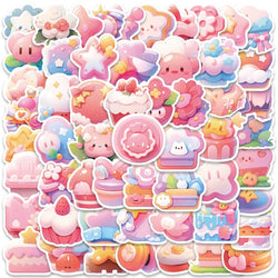 56pcs Kawaii Cartoon Anime Pink Icons Stickers Decals For Luggage Laptop Water Bottle Phone Waterproof Graffiti Vinyl Decals (ONLINE ORDER ONLY)