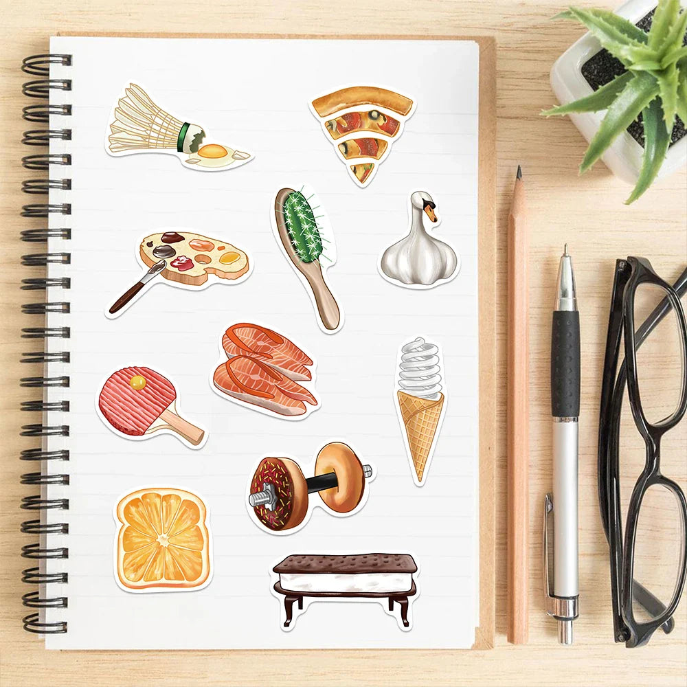 Fantasy Fruit Animal Graffiti Stickers - Waterproof Art Decals for Cup, Luggage, Guitar (10/25/50PCS) (Online Order Only)