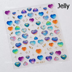 Colourful Graffiti Round Dot Line Water Droplet Cute Comma Geometric Jelly 5D Self Adhesive Nail Art Stickers Manicure Decals (Online Order Only)