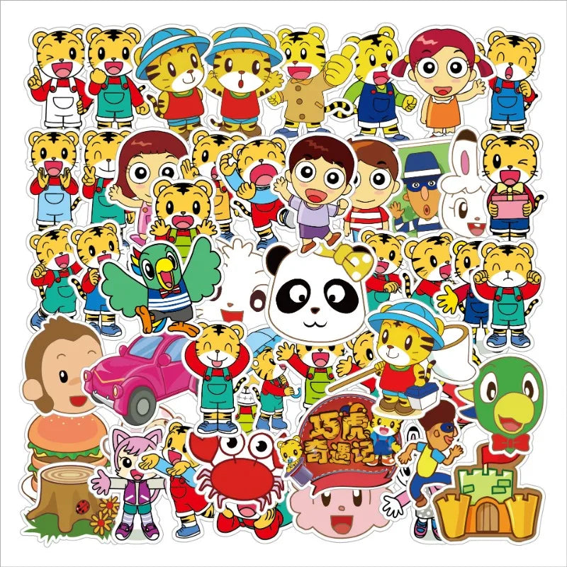 50pcs Tiger QiaoHu Island Stickers for Luggage, Water Cup, Phone, Laptop, Scooter, Refrigerator (ONLINE ORDER ONLY)
