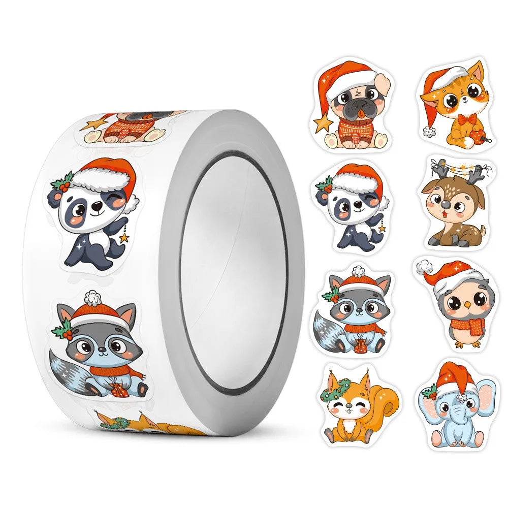 50-500PCS New Merry Christmas Stickers Children Stickers Cute Kawaii Cartoon Packaging Stickers Photocard Decor Lables for Kid (ONLINE ORDER ONLY)