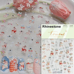 Black White Christmas Tree Snowflake Bowknot Snowman Socks Star Santa Hat Deer Rhinestone Winter Nail Art Sticker Manicure Decal (Online Order Only)