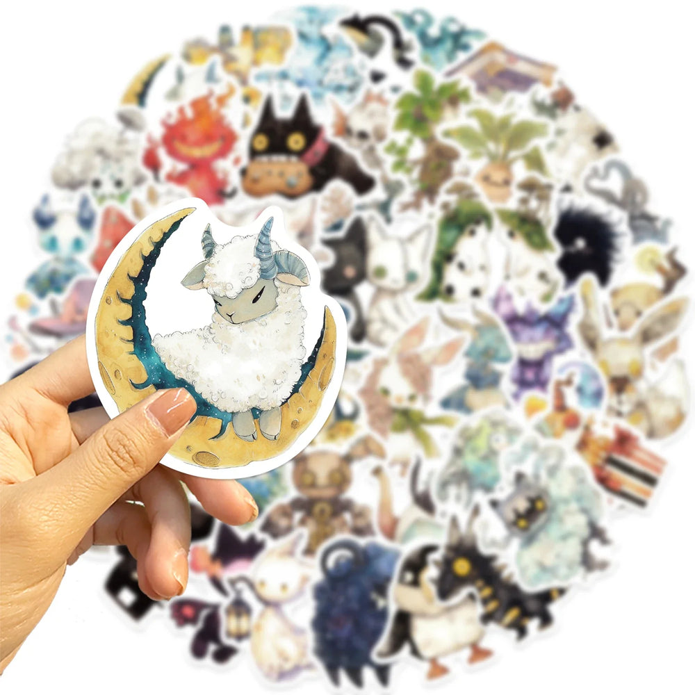 50pcs Ridiculous Fairy Tale Monster Sticker Pack Waterproof Laptop Skin Cute Phone Case Kawaii Packaging Art Supplies Stationer﻿ (Online Order Only)
