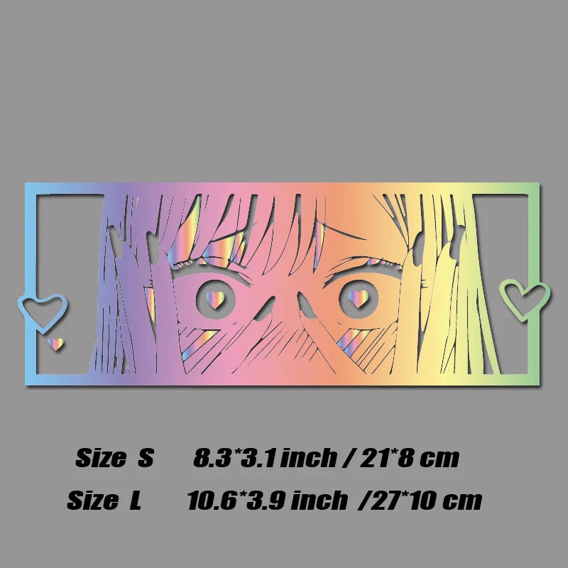 Shy anime girl with love eyes decal,jdm style japanese anime style high quality for windows,For a Unique look! (ONLINE ORDER ONLY)