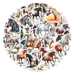Cartoon Animal Horse Waterproof Stickers for Laptop, Motorcycle, Luggage, Snowboard, Fridge, Car - 10/30/60pcs (Online Order Only)