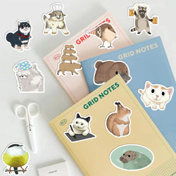50PCS Mixed Animals Rabbit Panda Cat Sticker Aesthetic DIY Korean Stationery Decoration Scrapbooking School Supplies (ONLINE ORDER ONLY)