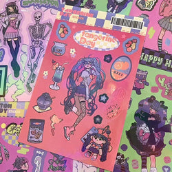 Korean ins Sweet Cool Girl Sticker Diary Scrapbooking DIY Album Decoration Sticker Aesthetic Stationery Art Supplies Personalizd (ONLINE ORDER ONLY)