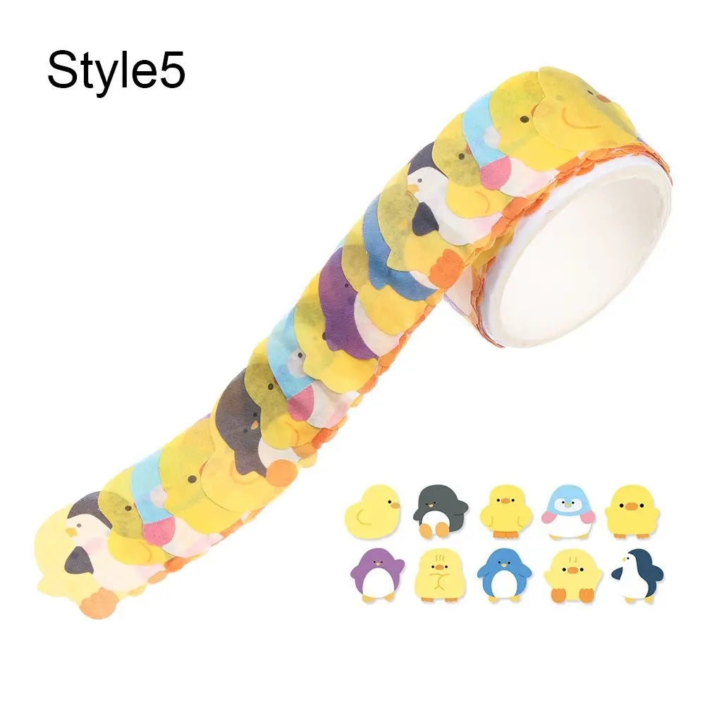 100PCs/Roll Masking Washi Tape Mushroom Butterfly Flower Adhesive Tape Stationery Decoration DIY Scrapbooking Sticker Label (ONLINE ORDER ONLY)