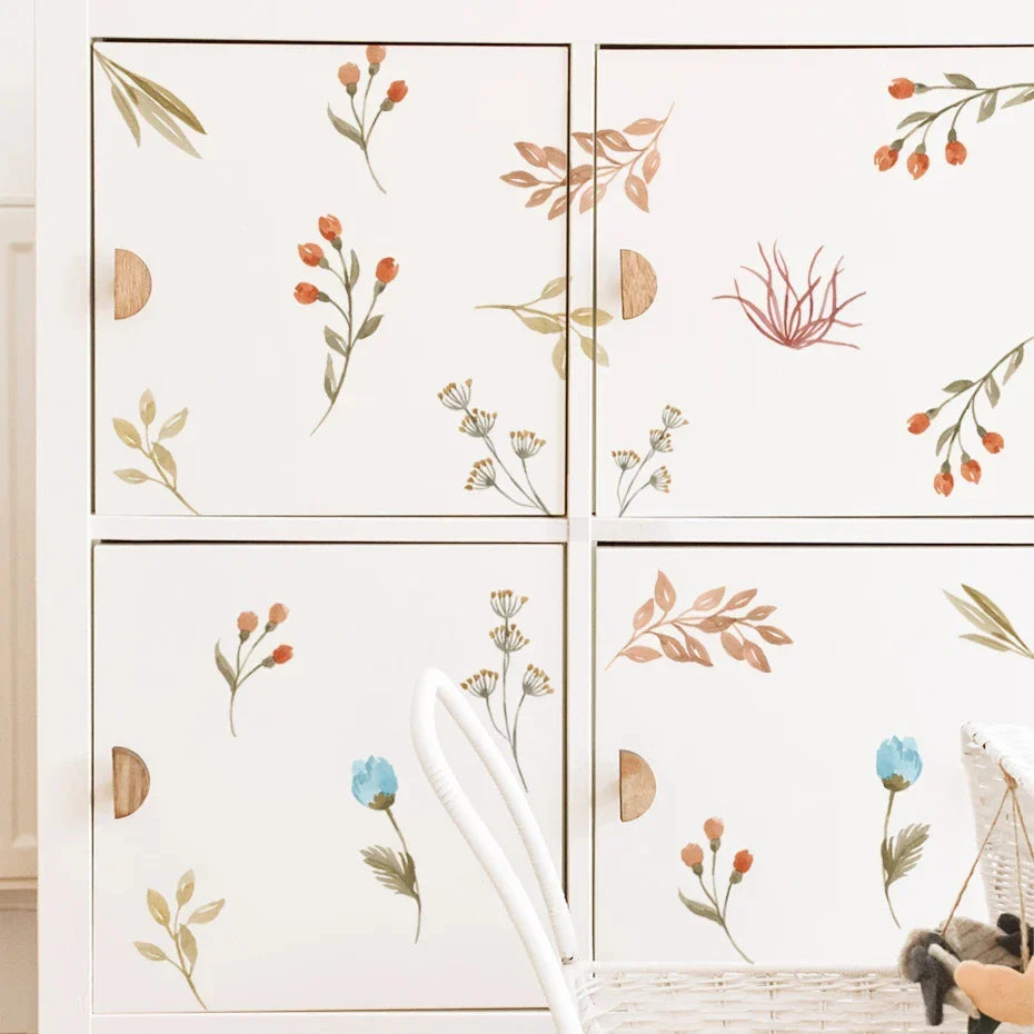 Boho Floral Wall Stickers Nursery Vinyl Decals Kids Room Decor (Online Order Only)