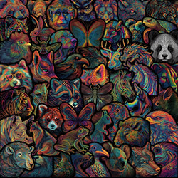 10/30/50PCS Psychedelic Line Animals Cartoon Stickers Novel Decals DIY Skateboard Guitar Laptop Motorcycle Classic Toy Sticker (ONLINE ORDER ONLY)