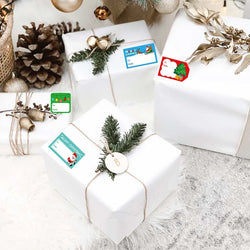 108Pcs/12Sheets Santa Claus Christmas Tree Elk Candy Bag Sealing Sticker Gift Box Name Tags Xmas New Year Present Label Sticker (ONLINE ORDER ONLY)