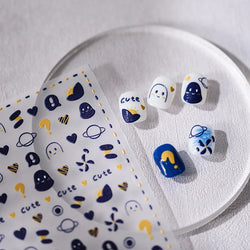Starlit Sky Star Moon Oil Painting Colour Abstract Planet High Saturation Self Adhesive Nail Art Stickers Dreamy Manicure Decals (ONLINE ORDER ONLY)
