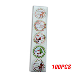 100-500pcs Merry Christmas DIY Handmade Sticker Package Thank You Label Sealing Stickers Party Festive Decor Supplies Children (ONLINE ORDER ONLY)