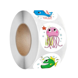 100-500pcs Marine Animals Reward Sticker 8 Designs Cartoon Stickers For Kids Gift Decoration Label Toys Stationery Sticker (Online Order Only)