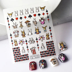 Chic Dragonfly Spider Insect Butterfly 3D Self Adhesive Nail Art Decoration Sticker Heart Puppy Flower Manicure Decal Y2K Flower (ONLINE ORDER ONLY)