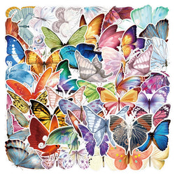 50Pcs Butterfly Stickers for Laptop Skateboard Guitar Stationery Stickers DIY Fridge Car Bottle Decals Kids Toys (Online Order Only)