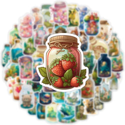 10/30/50pcs INS Style Bottle World Animal Plant Cartoon Stickers Aesthetic Water Bottle Laptop Decoration Cute Sticker Kids Toy (ONLINE ORDER ONLY)