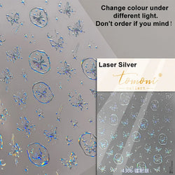 Dreamy Moon Star Cloud Butterfly Starrylight Rhinestone 5D Soft Embossed Relief Nail Art Sticker 3D Decal Decoration Manicure (ONLINE ORDER ONLY)
