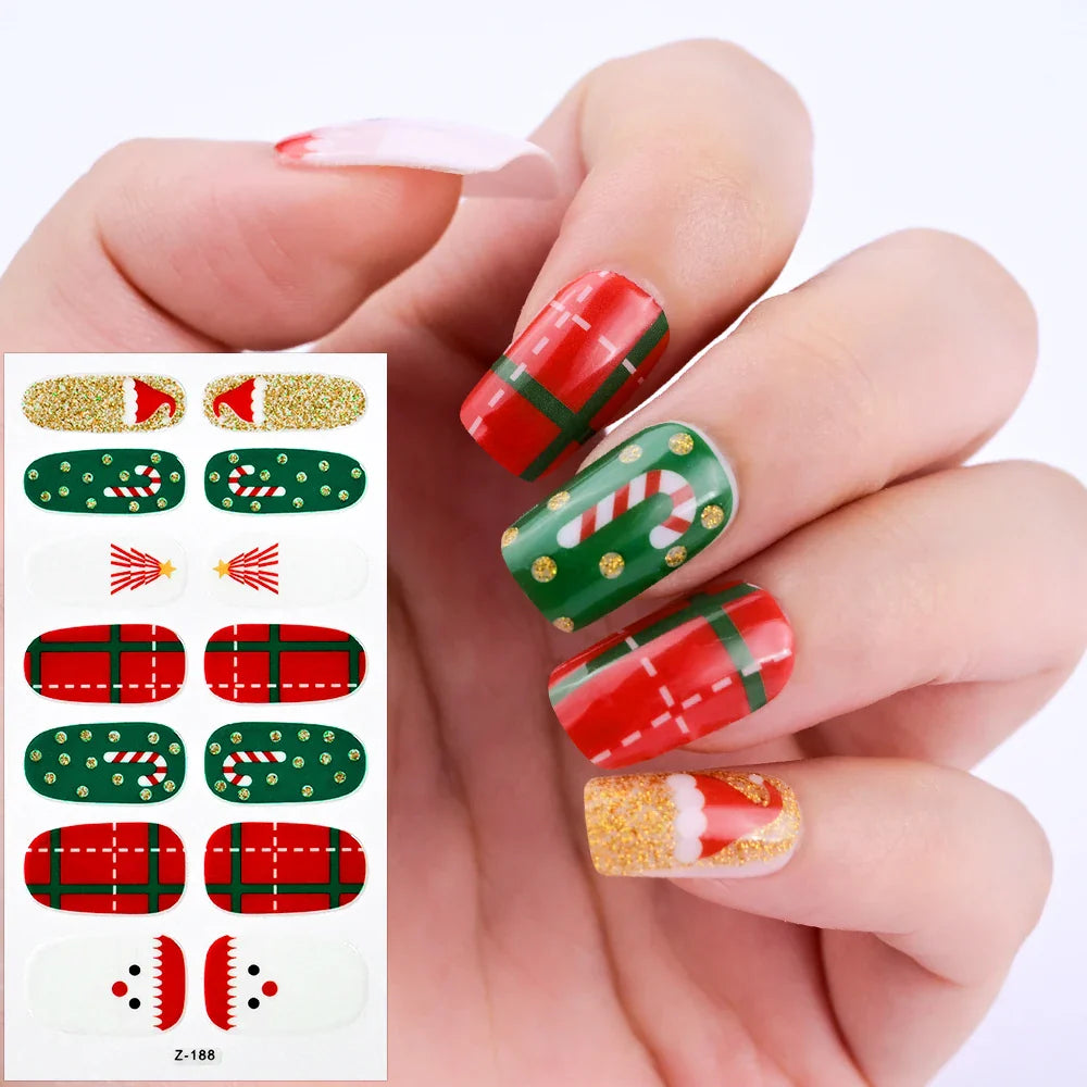 14Tips Solid Color Stickers Nail Art Supplies European & American Simple Decals Oil Film Decals Press on Nails Stickers Designer (ONLINE ORDER ONLY)
