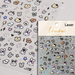 Flower Star Sun Grid Line Interesting Graffiti Tulip Cherry Apple Fruit Dot Painting Adhesive Nail Art Stickers Manicure Decals (ONLINE ORDER ONLY)
