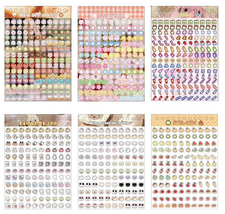 18 Sheets/piece Cute Mini Stickers Decorative Stickers Scrapbooking Laptop DIY Sticker Kids Toy Gift School Stationery (ONLINE ORDER ONLY)