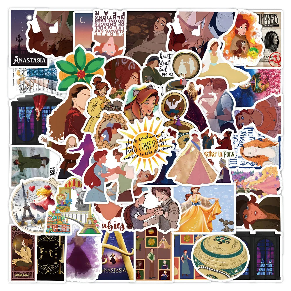 10/30/54PCS Anastasia Stickers Healing Movies Cartoon Sticker Graffiti Toy Luggage Laptop Phone Guitar Car Bike Skateboard Decal (ONLINE ORDER ONLY)