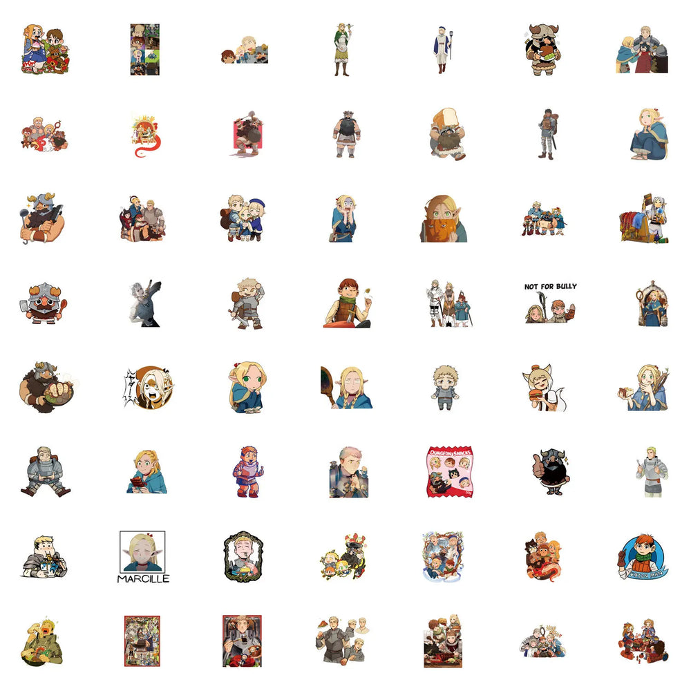 10/30/55/110PCS Delicious In Dungeon Cartoon Stickers Anime Graffiti Sticker DIY Luggage Laptop Phone Guitar Bike Decal Kids Toy (Online Order Only)