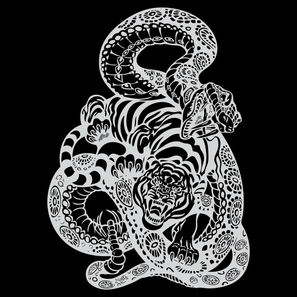 Anime Detachment Car Stickers Tiger And Snake Body Big Picture Decoration Movement Style Die Cutting Waterproof PVC Vinyl Decals (ONLINE ORDER ONLY)
