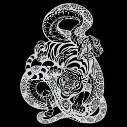Anime Detachment Car Stickers Tiger And Snake Body Big Picture Decoration Movement Style Die Cutting Waterproof PVC Vinyl Decals (ONLINE ORDER ONLY)