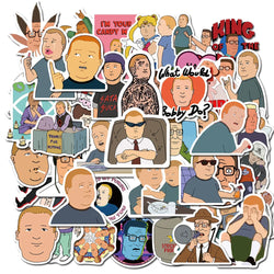 50PCS Anime King Of The Hill Stickers for Kids DIY Phone Skateboard Laptop Decals (Online Order Only)