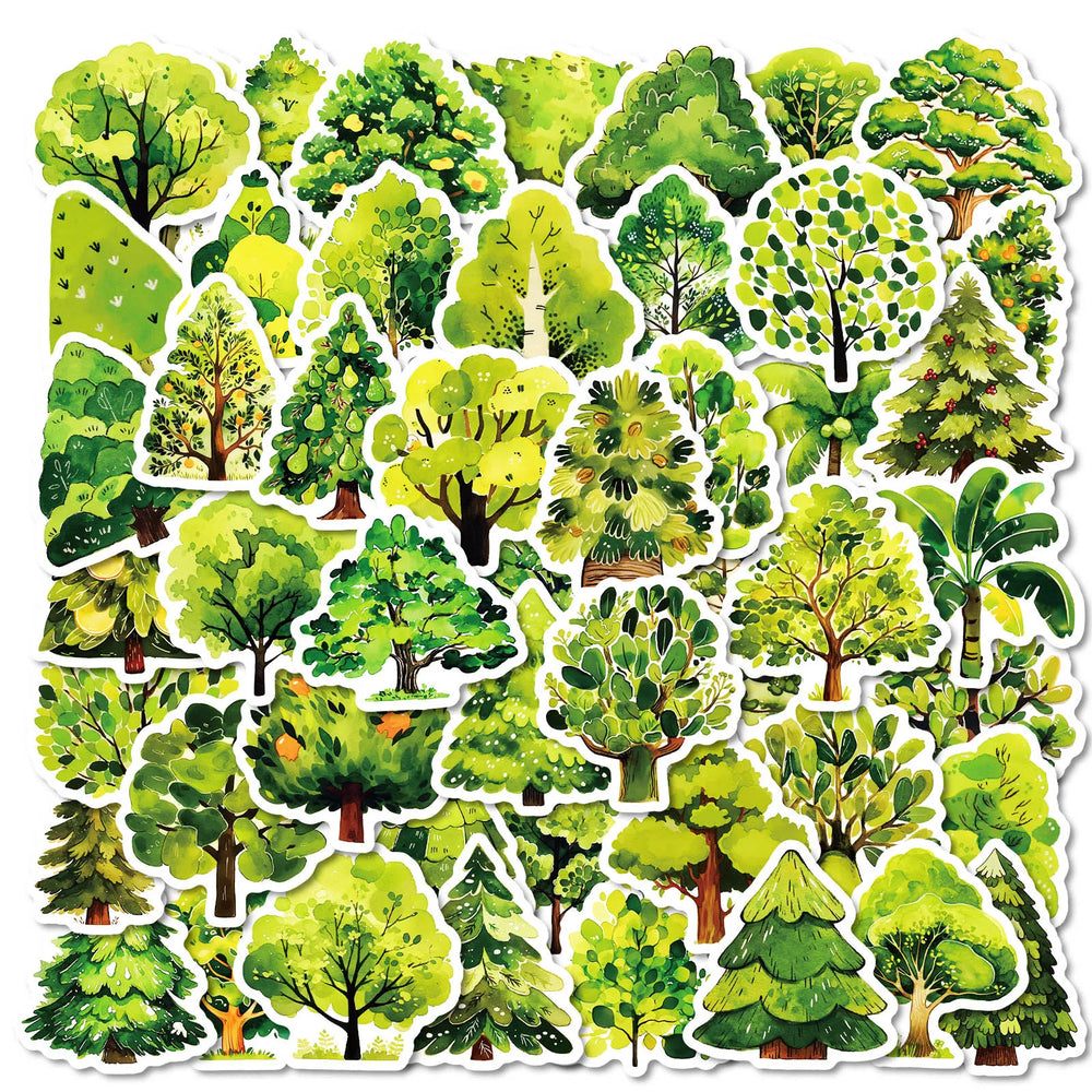 50pcs Cartoon Forest Graffiti Stickers for Helmet, Wall, Desktop Decoration (Online Order Only)