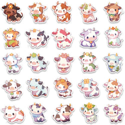 50pcs Waterproof Graffiti Cute Cartoon Cow Animal Sticker For Luggage Laptop Guitar Phone Skateboard Vinyl Decals (ONLINE ORDER ONLY)