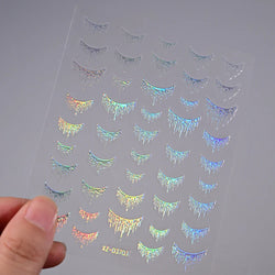 12PCS French Tassel Crescent Moon Arc Self Adhesive Nail Art Sticker 3D French Kiss Crescent Nail Stickers Lines Manicure Decals (ONLINE ORDER ONLY)