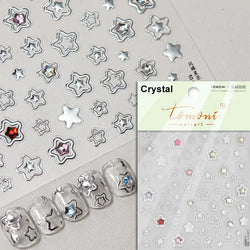 Flat Small Pink Brown Halo Dyeing Love Heart Geometric Leopard Shiny Jelly Chic Embossed Relief Nail Art Stickers Manicure Decal (Online Order Only)