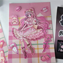 Korean Cute Maid Devil Angel Girl Stickers Scrapbooking DIY Album Decoration Sticker Aesthetic Personalized Kawaii Stationery (ONLINE ORDER ONLY)